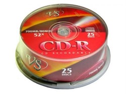 Диск CD-RW VS 700 Mb, 12x, Cake Box (25)     20243 - фото 4879