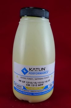Тонер HP CP 1210/15/1510/18/CM 1312 MFP yellow химический (45 г) Katun     KT-807Y - фото 5047