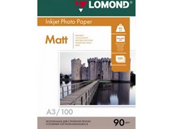 Lomond Матовая бумага 1х A3, 90г/м2, 100 листов     0102011 - фото 5447