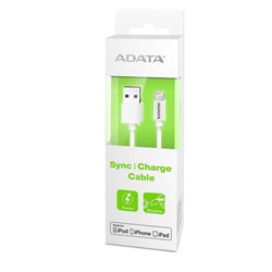 Кабель A-DATA Lightning-USB для зарядки и синхронизации iPhone, iPad, iPod (сертифицирован Apple) 1м, White     AMFIPL-100CM-CWH - фото 9773