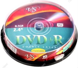 Диск DVD+R VS 8,5 GB, 8x Double Layer, Slim Case, Ink Printable     20687 - фото 9827