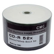 Диск CD-R CMC/Ritek 700 Mb, 52x, Bulk (50) Printable     41144