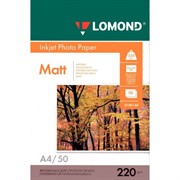 Lomond Двусторонняя матовая бумага А4, 50л, 220г/м2     0102144