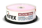 Диск DVD+RW Mirex 4.7 Gb, 4x, Cake Box (10) (цена за штуку)     202639