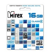 Флеш карта microSD 16GB Mirex microSDHC Class 4     13612-MCROSD16