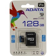 Флеш карта microSD 128GB A-DATA microSDHC Class 10 UHS-I A1 100/25 MB/s (SD адаптер)     AUSDX128GUICL10A1-RA1