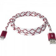 Defender кабель ACH03-03LT красный, LED, USB-Lightning 1м     87552